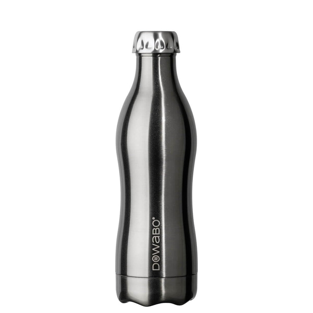 DOWABO Metal Collection - kohlensäuredichte Isolierflasche - 12 Std. heiss & 24 Std. kalt 500ml Silv
