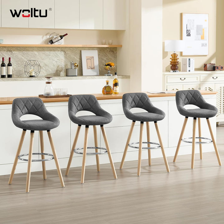 WOLTU Barhocker 2er Set, Barstuhl Küchenhocker Thekenhocker, Hocker mit Rückenlehne Fussstütze, aus