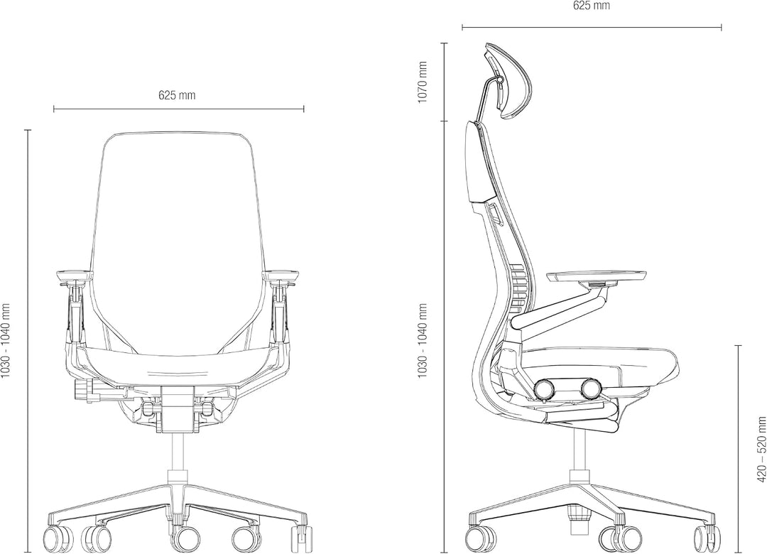 Steelcase Gesture Ergonomischer Bürostuhl mit 360° Armlehnen, 3D-Live Back Lumbalstütze, anpassbarer