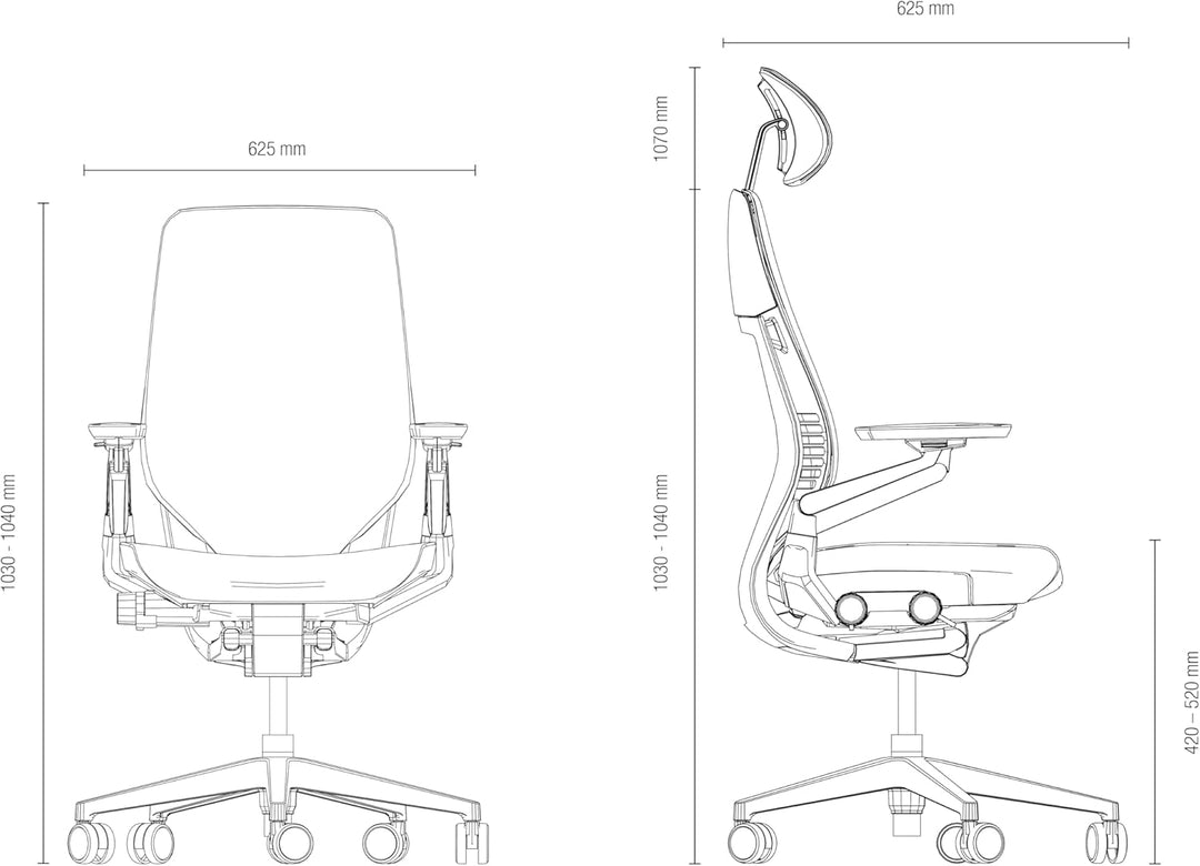 Steelcase Gesture Ergonomischer Bürostuhl mit 360° Armlehnen und 3D-Live Back Lumbalstütze Linse Lin