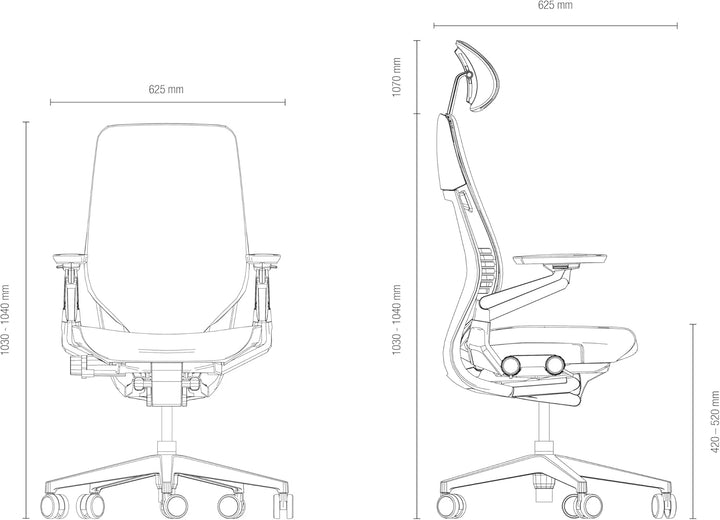 Steelcase Gesture Ergonomischer Bürostuhl mit 360° Armlehnen, 3D-Live Back Lumbalstütze, anpassbarer