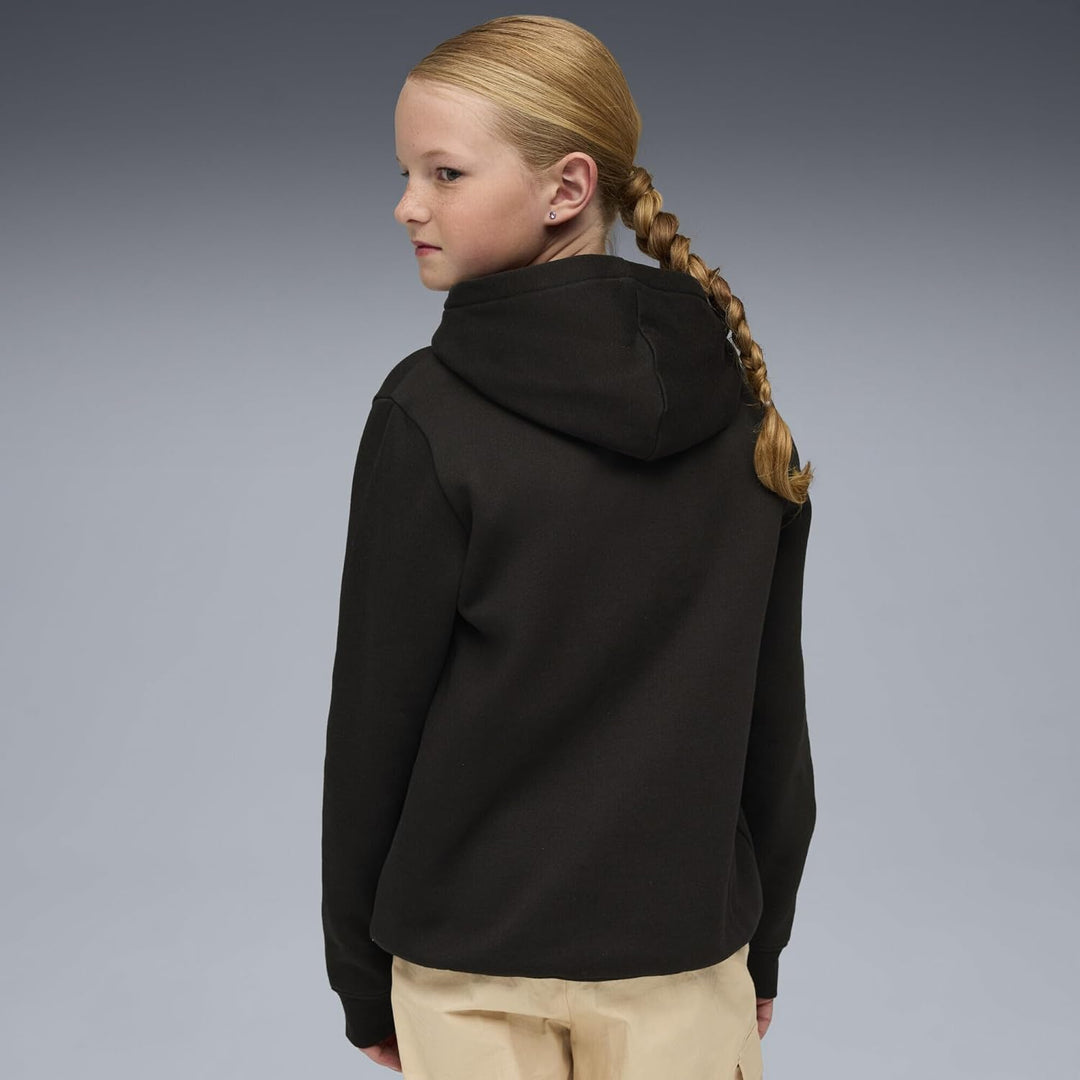 PUMA Mädchen ESS Metallic Hoodie FL G Sweatshirt (1er Pack) 128 Puma Schwarz-metallic-gold, 128 Puma
