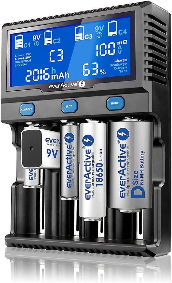 Charger for Cylindrical Li-ion and NI-MH Batteries everActive UC-4200