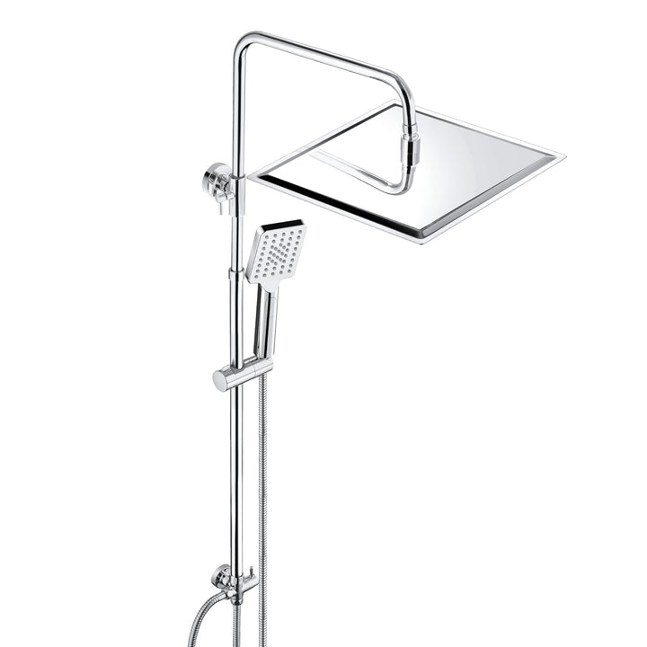 JOHO Duschset ohne Armatur, Chrom Duschstangeset Duschsäuleset, Regendusche Duschsystem mit Duschkop