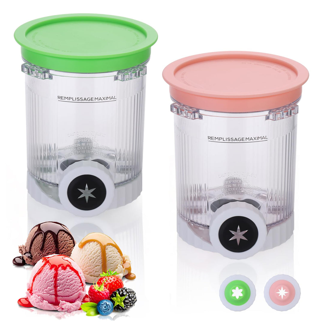 2 Stück Behälter für Ninja Creami Swirl 480 ml, Ninja Eismaschine Zubehör | Ersatzbecher für Ninja S
