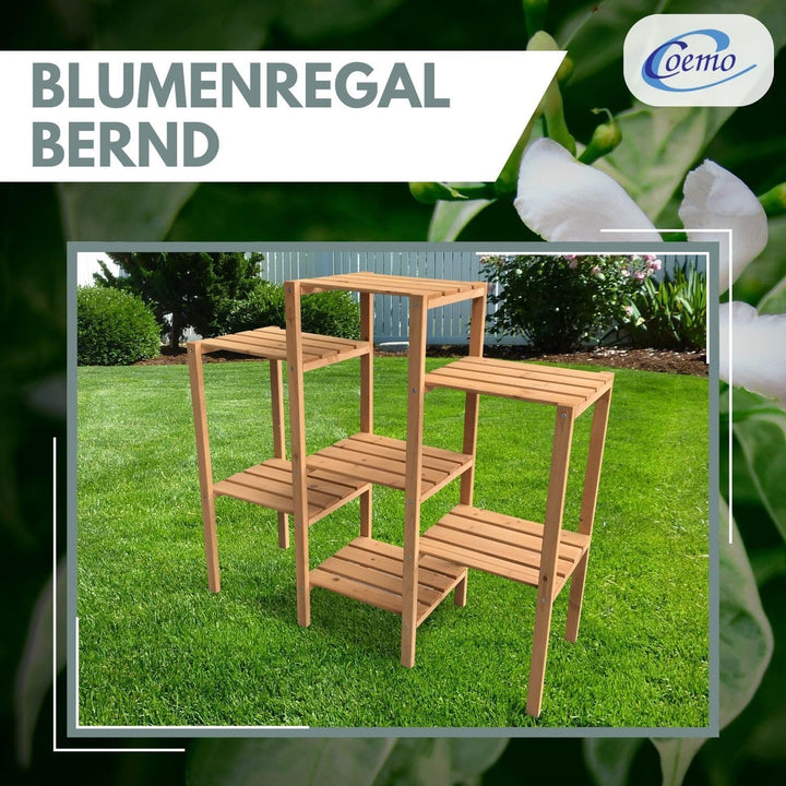 Blumenregal Bernd - Stilvolles Pflanzenregal aus Nadelholz Blumenständer mit 7 Fächern für Ihr Zuhau