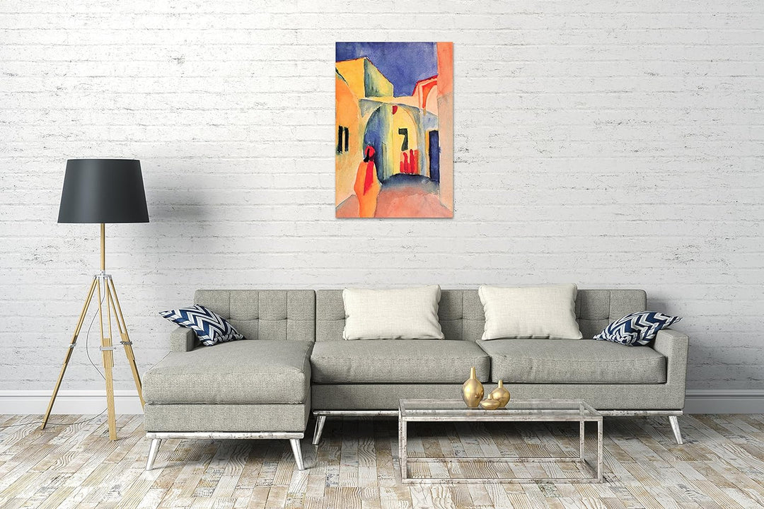 Printed Paintings Leinwand (60x80cm): August Macke - Blick auf eine Allee in Tunis 60x80 cm, 60x80 c