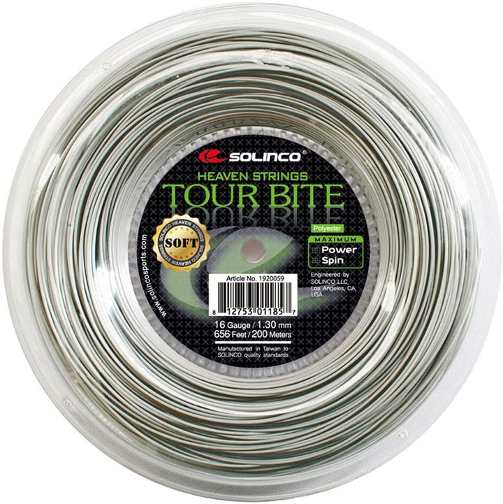 Solinco Tour Bite Soft 200M Silber Tennis Saitenrolle 200m Monofil Silber, 20