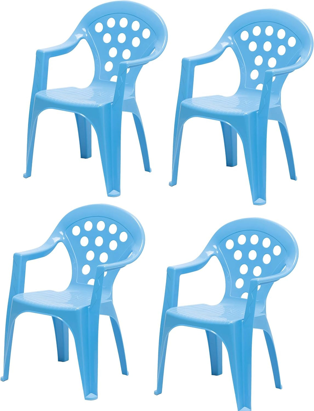 Hline Kinder Garten Sitzgruppe Tisch mit Stühlen Gartenstuhl Sessel (1 Tisch 4 Stühle blau), 1 Tisch