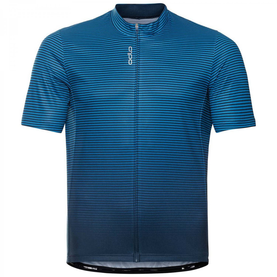 Odlo Herren Essential Print_411952 Radtrikot (1er Pack) M Indigo Bunting - Blue Wing Teal, M Indigo