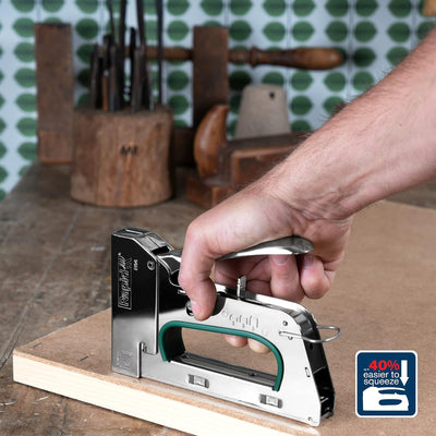 Rapid Handtacker R34, Tacker für Holz und Folien, Leistungsstark, Komplett aus Stahl, für Klammern T