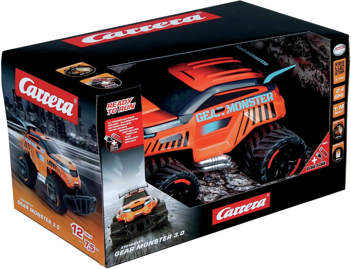 Carrera RC Gear Monster 3.0 – Offroader, Top-Speed bis 12 km/h, USB-C Akku und Full Function Steueru