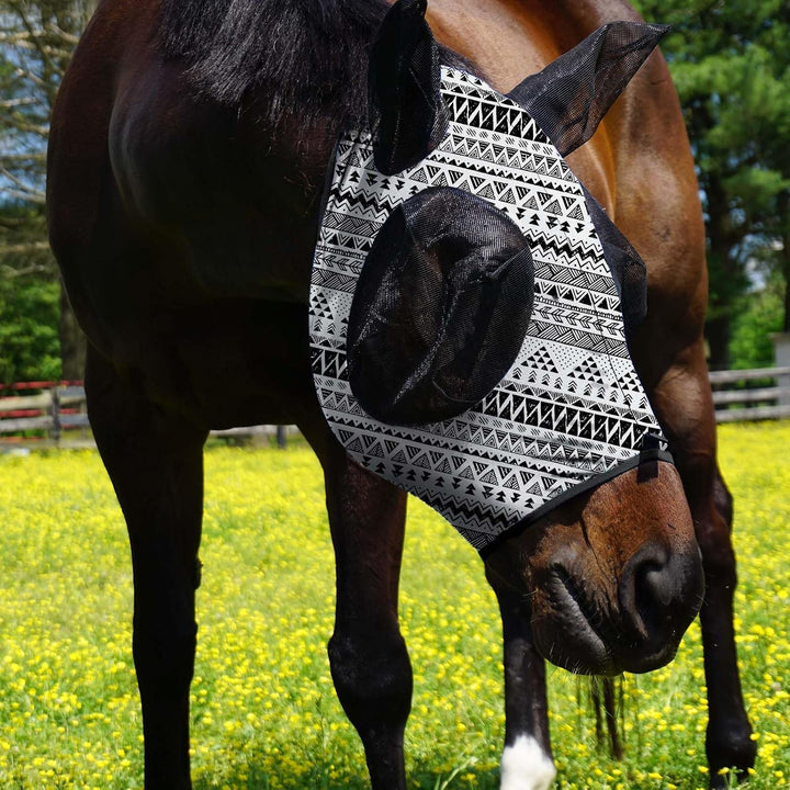 Harrison Howard Super Comfort Stretchy Fly Mask Large Eye Space with UV Protection Soft on Skin with