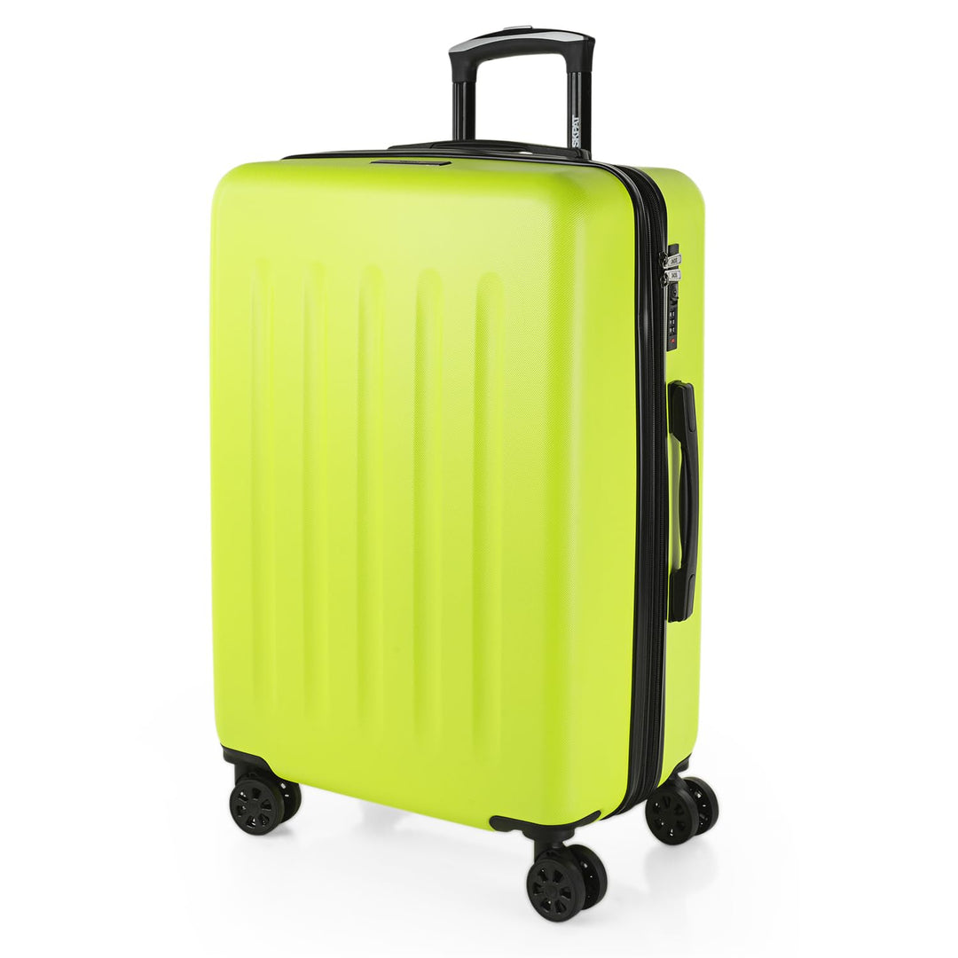 SKPAT Reisekoffer-Set, 4 Räder, Reisekoffer-Set, leicht, mit Zahlenschloss Pistaziengrün M, Pistazie