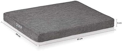 ONVAYA® Hundekissen aus Memory Foam | orthopädisch | 95 Grad waschbar | grau | Hundebett Grösse S |