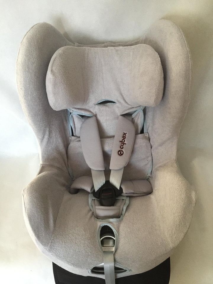 Sommerbezug Schonbezug für Cybex Sirona und Sirona plus Frottee 100% Baumwolle hellgrau + Bezug für