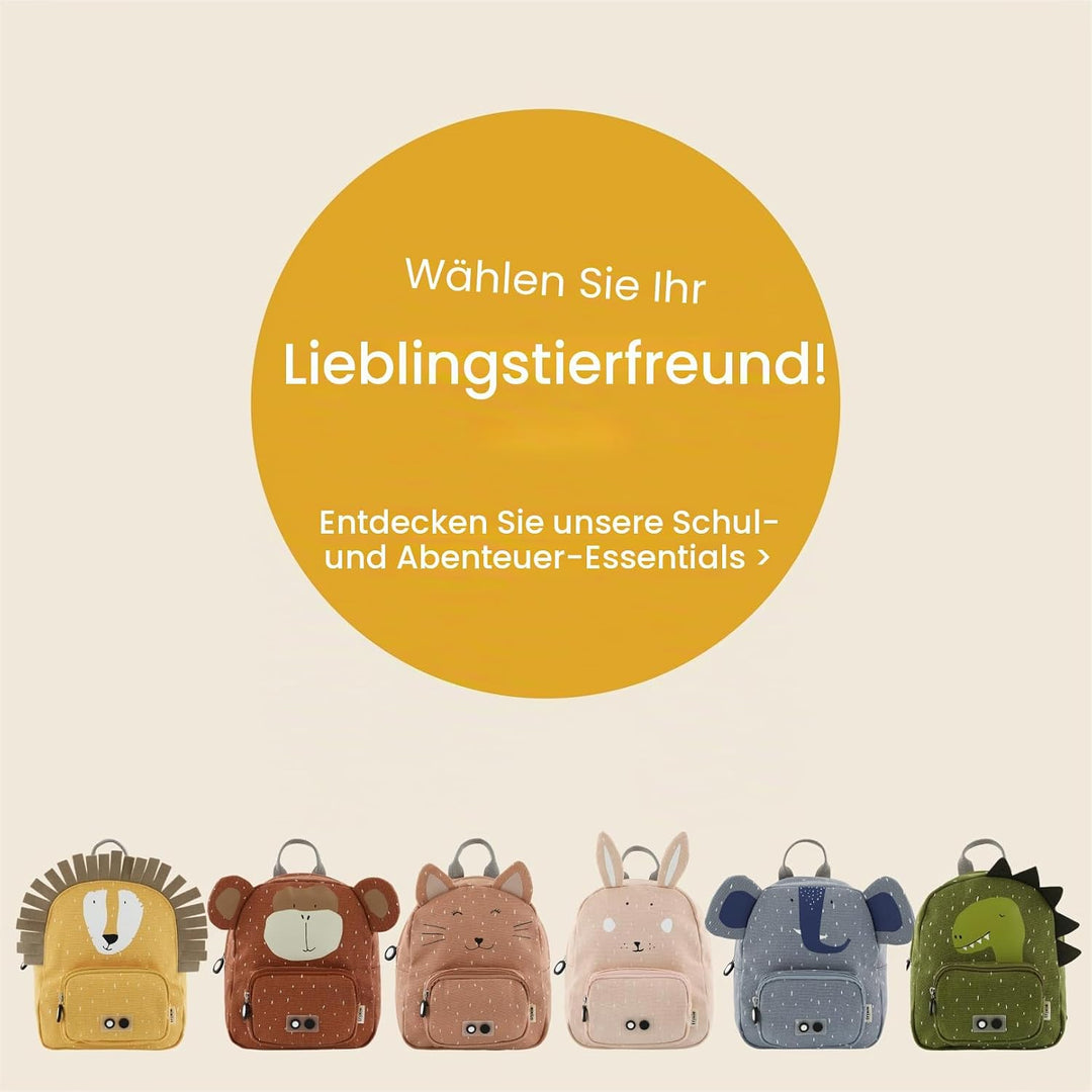 Trixie Rucksack - Rucksack für Kind - für Jungen und Mädchen - Kleiner Turnbeutel Dunkelgelb Mr Lion
