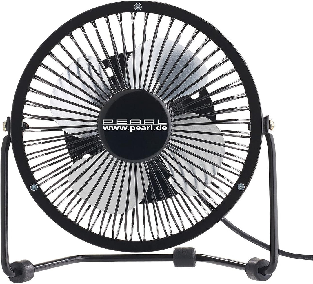 PEARL Ventilator USB: 2er-Set Mini-USB-Tischventilatoren, Vollmetall, neigbar um 360°, 2,5 W (Tisch-