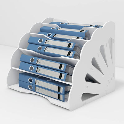 PUNCIA Dokumentenablage A4 Briefablage 5 Ablagefächer PVC Schreibtisch Datei Organizer Papierablage