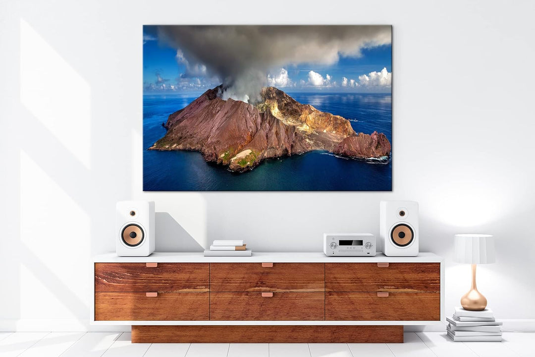 deyoli aktive Vulkanlandschaft Neuseelands Format: 80x60 als Leinwandbild, Motiv fertig gerahmt auf