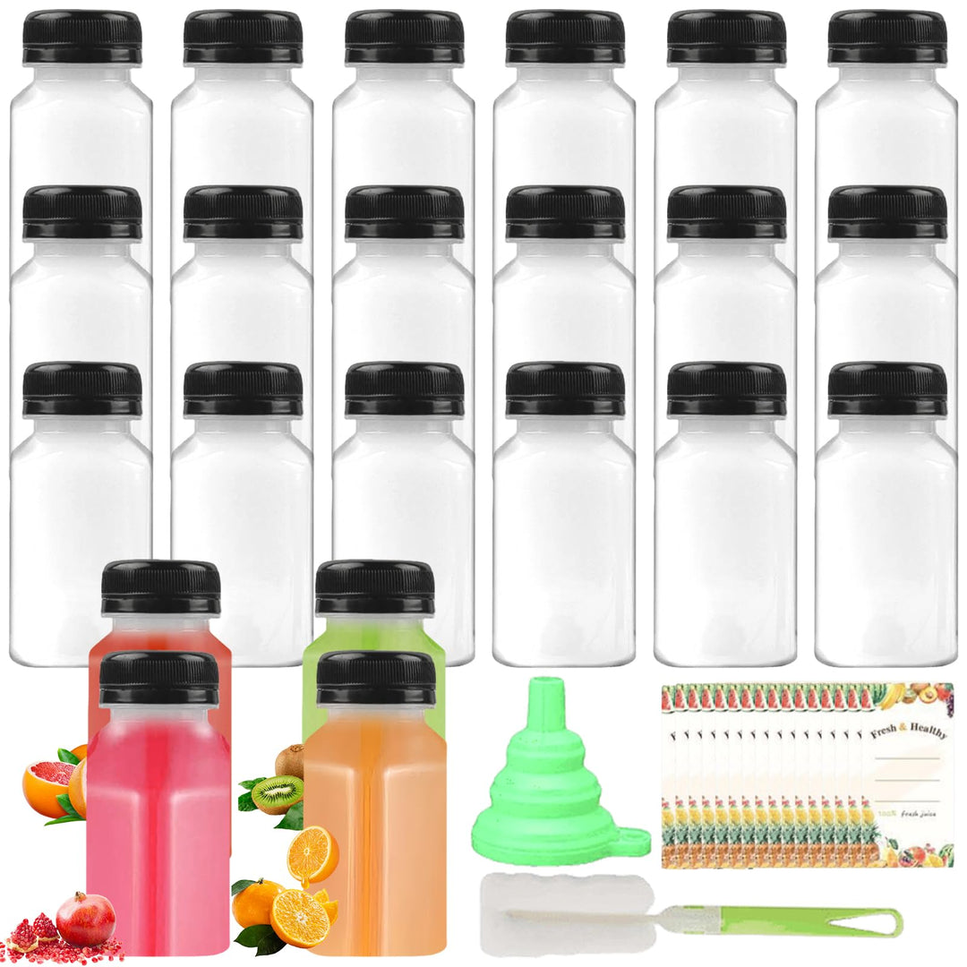 24 Stück 150ml Kunststoff Saftflaschen zum Befüllen, Leere Flaschen Kunststoff Wiederverwendbare Kle
