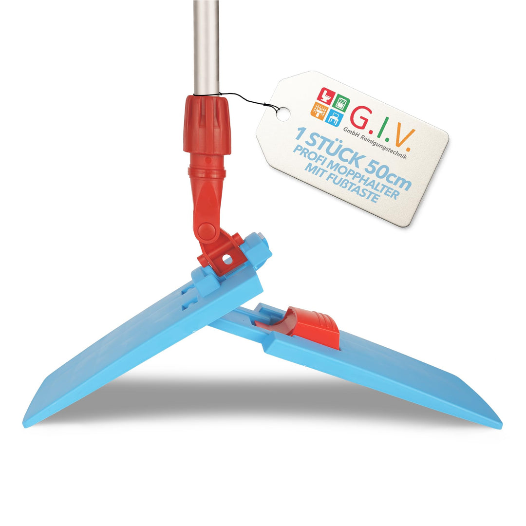 G.I.V. Profi Klapphalter mit Fusstaste 50cm hellblau für Grossflächen - Mopphalter für Taschenmopps