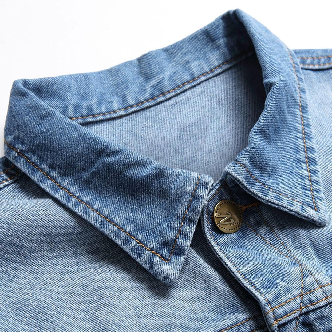 Lange ärmellose Jacke für Männer und Frauen, Denim-Weste für Herren, Revers, ärmellos, schmale Passf