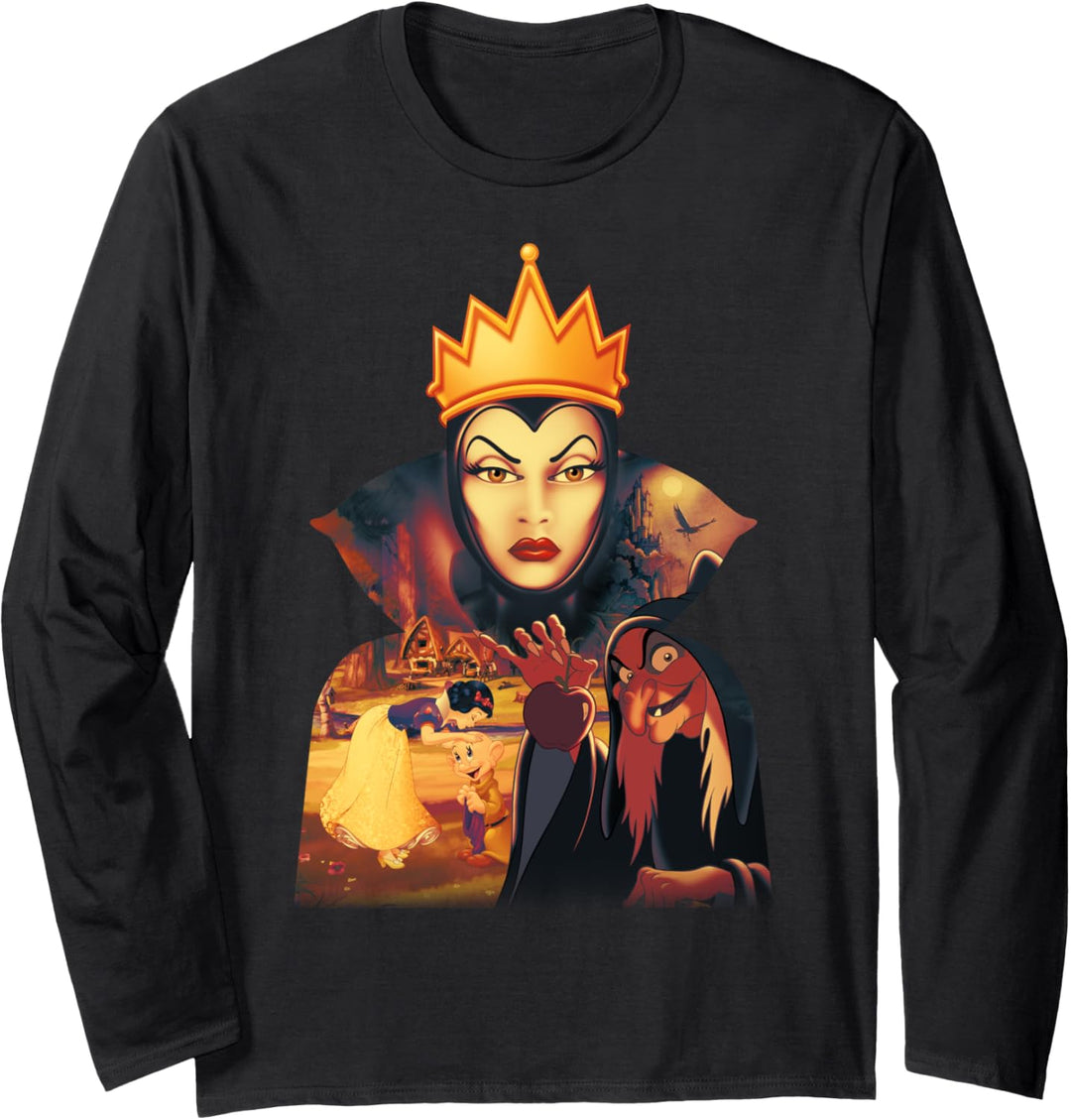 Disney Snow White Evil Queen Cape Silhouette Fill Langarmshirt
