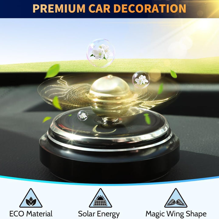 Solarenergie-Auto-goldenes Fidget-Spinner-Spielzeug, Auto-Lufterfrischer mit Sonnenschein zum Stress