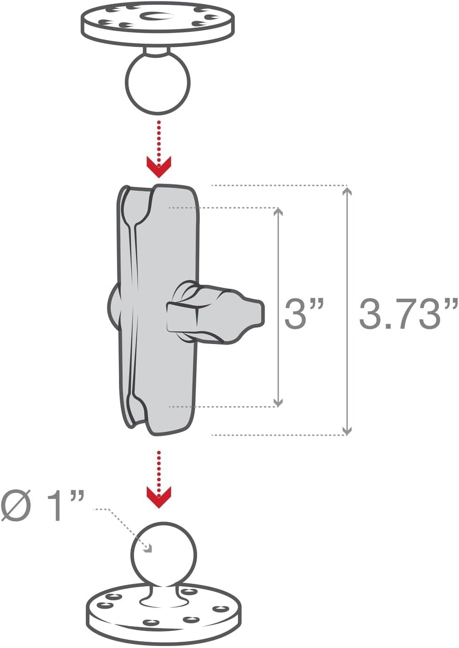Ram-Mount RAP-B-201U Montagesatz