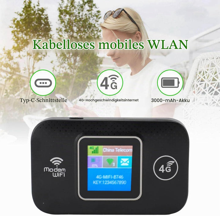 4G LTE Mobiler WLAN Hotspot Tragbarer Router Mit SIM Kartensteckplatz 300 Mbit/s Für Bis Zu 10 Gerät