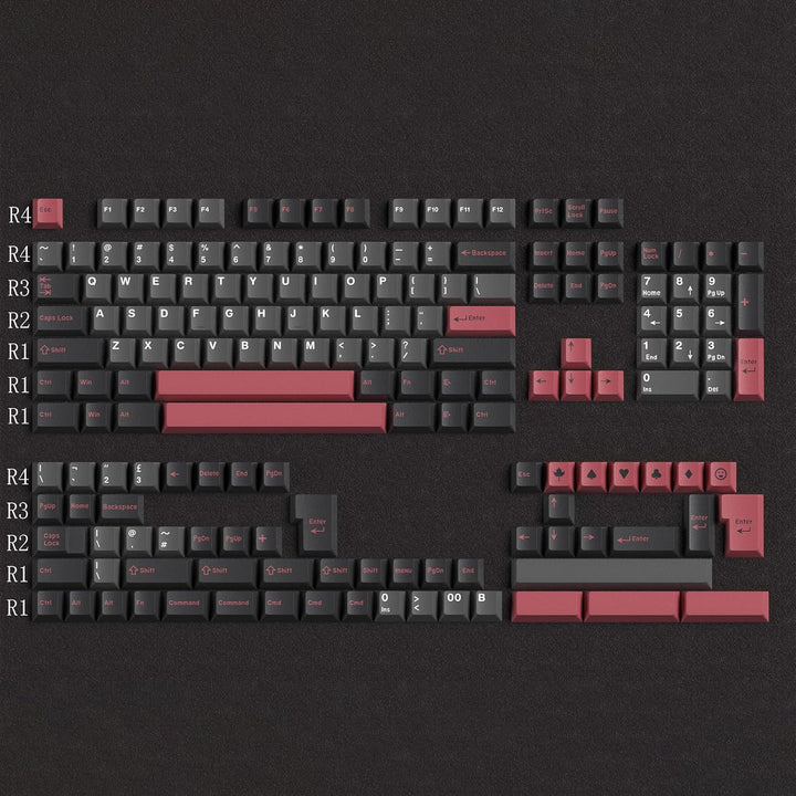 JakeTsai Keycaps, 172 Keys Cherry Profile Double Shot Keycaps Set with 2.75u, 3u, 6.25u and 7u Space