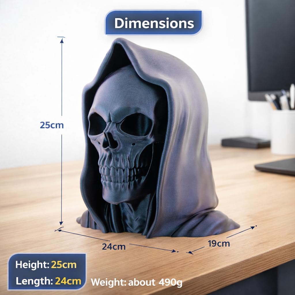 OSAZEE Totenkopf Kopfhörerständer – Skull Headphone Stand Burned Titanium Black | Premium Kopfhörerh