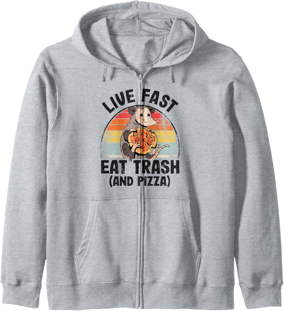 Live Fast Eat Müll und Pizza Opossum Süsses Opossum Kapuzenjacke