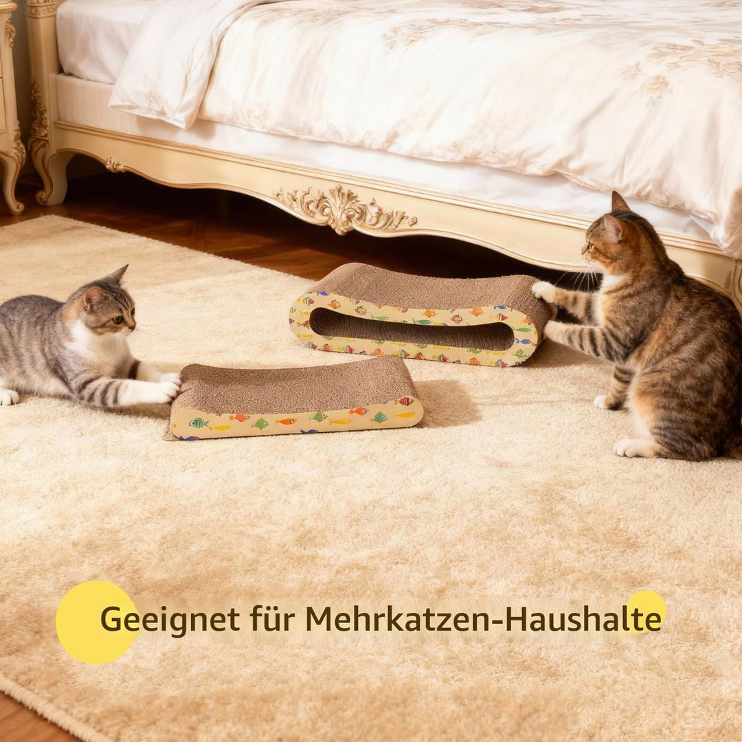 Nobleza - Kratzbrett Katzen， widerstandsfähig Katzenkratzbrett， Kratzmöbel aus hochwertiger Karton，