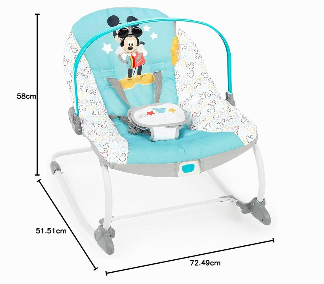 Bright Starts, Disney Baby, Mickey Mouse Original Bestie, Wippe für Babies und Kleinkinder mit Vibra