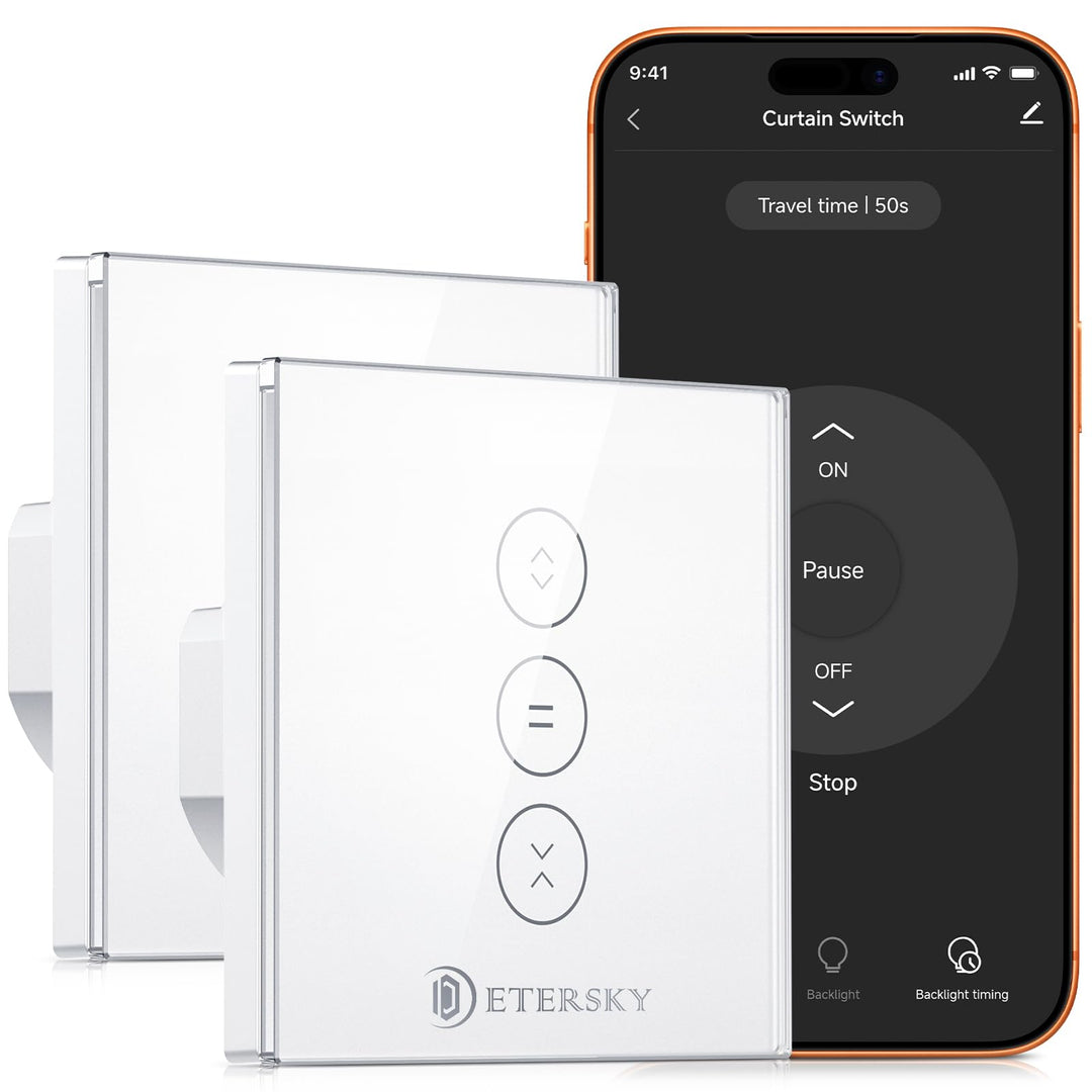 Smart Rolladenschalter, Etersky Rolladen Zeitschaltuhr Smart Jalousien Schalter mit Touch Panel, Kom