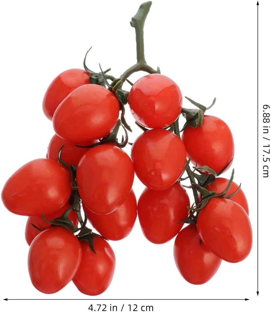 Amosfun Künstliche Tomaten Deko 5X12X5Cm Kunststoff Simulierte Kirschtomaten Rispe Für Küchen Dekora