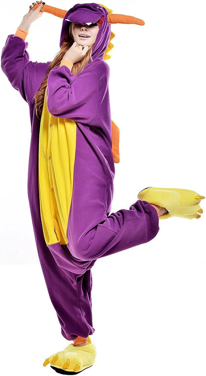 Pyjamas Onesies Cosplay Erwachsene Unisex Tiere Halloween Kostüm Kleid Loungewear M Drachen, M Drach