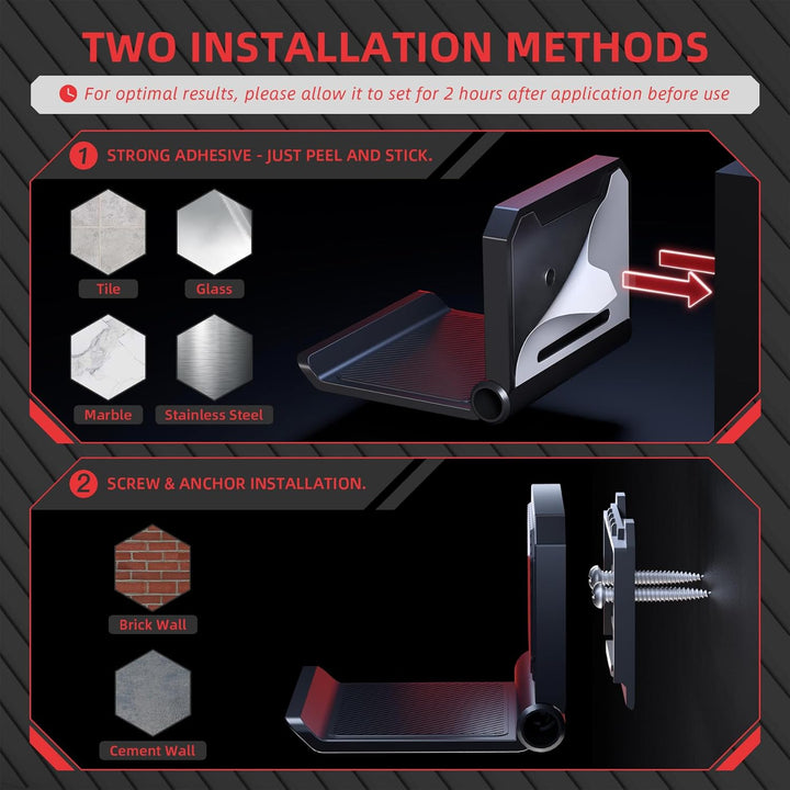 playvital FOLD Wandhalterung Controller für PS5/4,Gaming Kopfhörer Ständer,Faltbarer Wandständer für