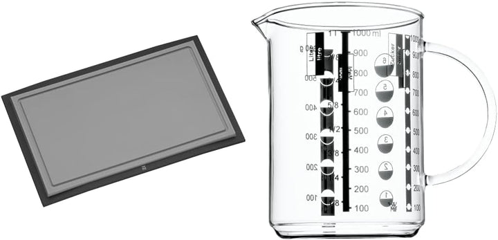 WMF Schneidebrett Tranchierbrett Touch schwarz 32 x 20 cm rechteckig aus Kunsstoff Saftrillen spülma