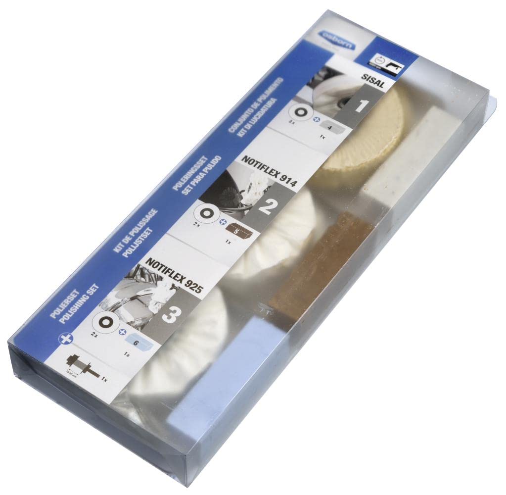 Osborn Professionelles Polierset für Bohrmaschine, 10-teilig Durchmesser 100 mm, 2x Sisal/Tuch-Ringe