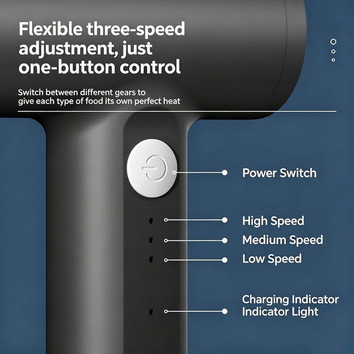 Kabelloser Handmixer Elektrischer, Drahtloser Elektrischer Lebensmittelmischer mit 3-Geschwindigkeit