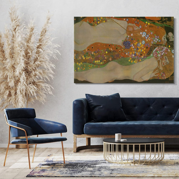 Printed Paintings Leinwand (80x60cm): Gustav Klimt - Wasserschlangen II (1904) 80x60 cm, 80x60 cm