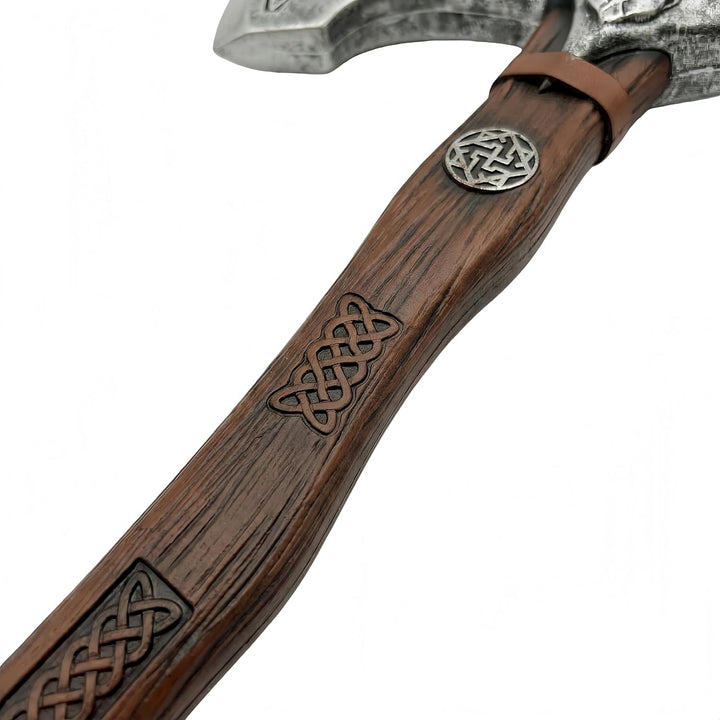 LOOYAR PU Foam Wolf Totem Viking Shield Axe Toy Props For Berserker Warrior Knight Costume Battle Pl