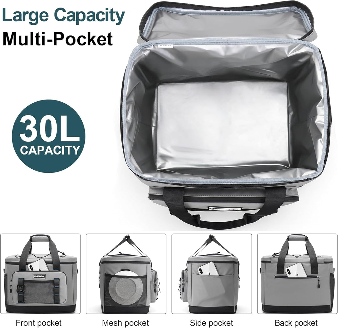 Hulongo Kühltasche, 30 L grosse isolierte Kühltasche, wasserdichte Thermotasche für Picknicks, ausla