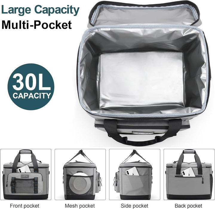 Hulongo Kühltasche, 30 L grosse isolierte Kühltasche, wasserdichte Thermotasche für Picknicks, ausla
