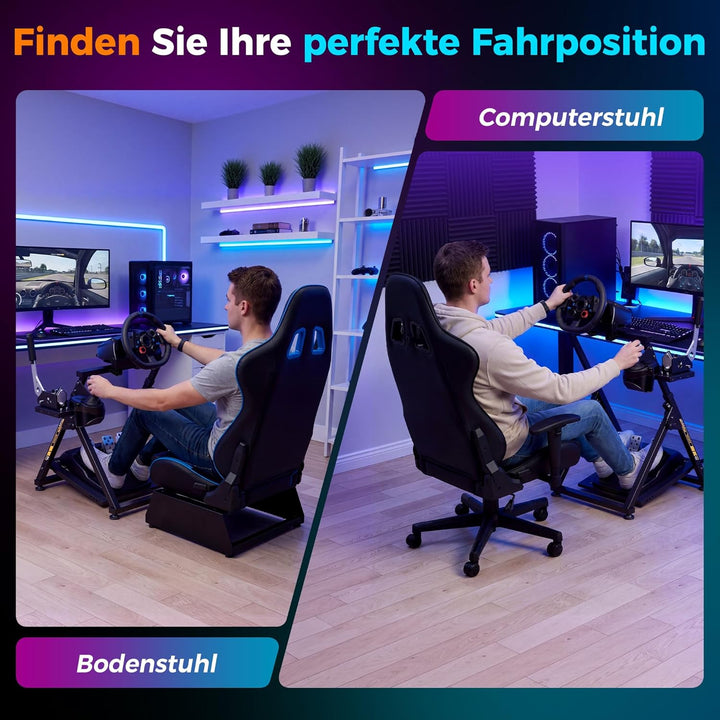 Faltbarer Lenkradständer, Höhenverstellbar, Racing Lenkrad Halterung | 31-Loch Lenkradplatte, 26-Loc