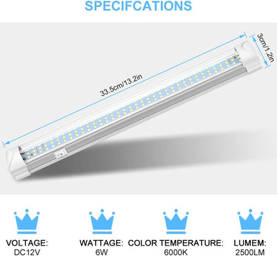 Haofy 2x108 LED Innenraumbeleuchtung Auto Innenbeleuchtung DC 12V LED Unterbauleuchte mit Verdrahtun