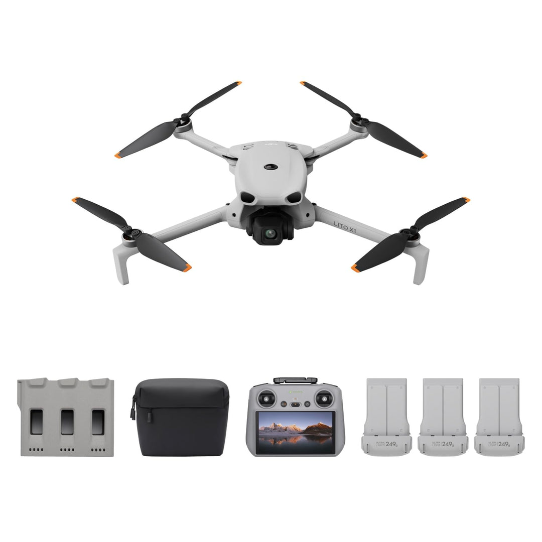 DJI Lito X1 Fly More Combo mit DJI RC 2, 4K Kameradrohne für Einsteiger, Hinderniserkennung, ActiveT